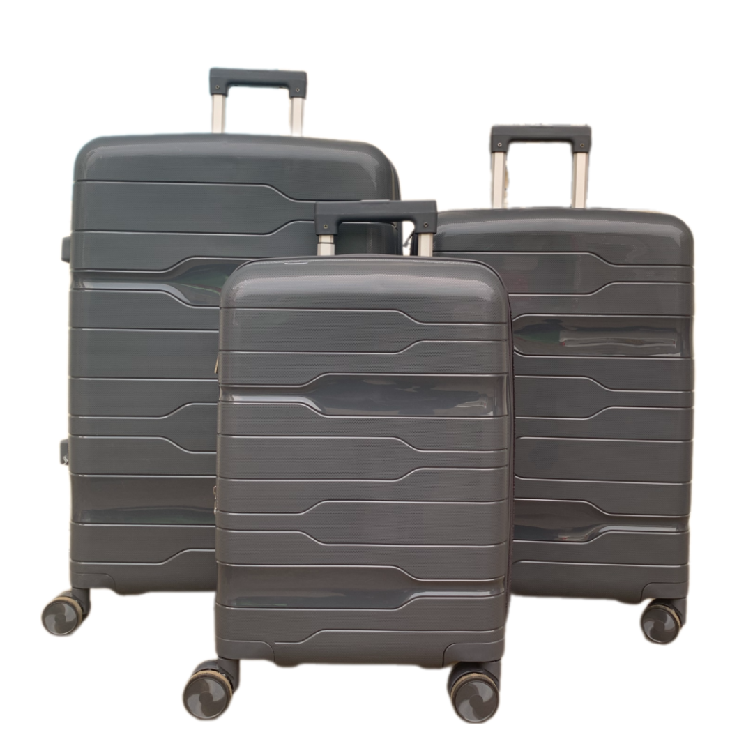 Expandable Unbreakable PP Suitcase Sizes 1-4 (3-In-1 Set)-Black - Image 3